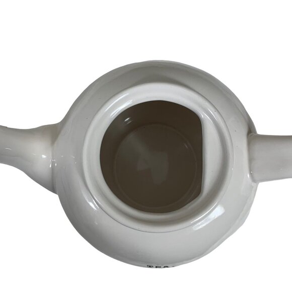 Rae Dunn Artisan Collection Magenta Tea Pot White TEA Typewriter Small Letters - Picture 6 of 7